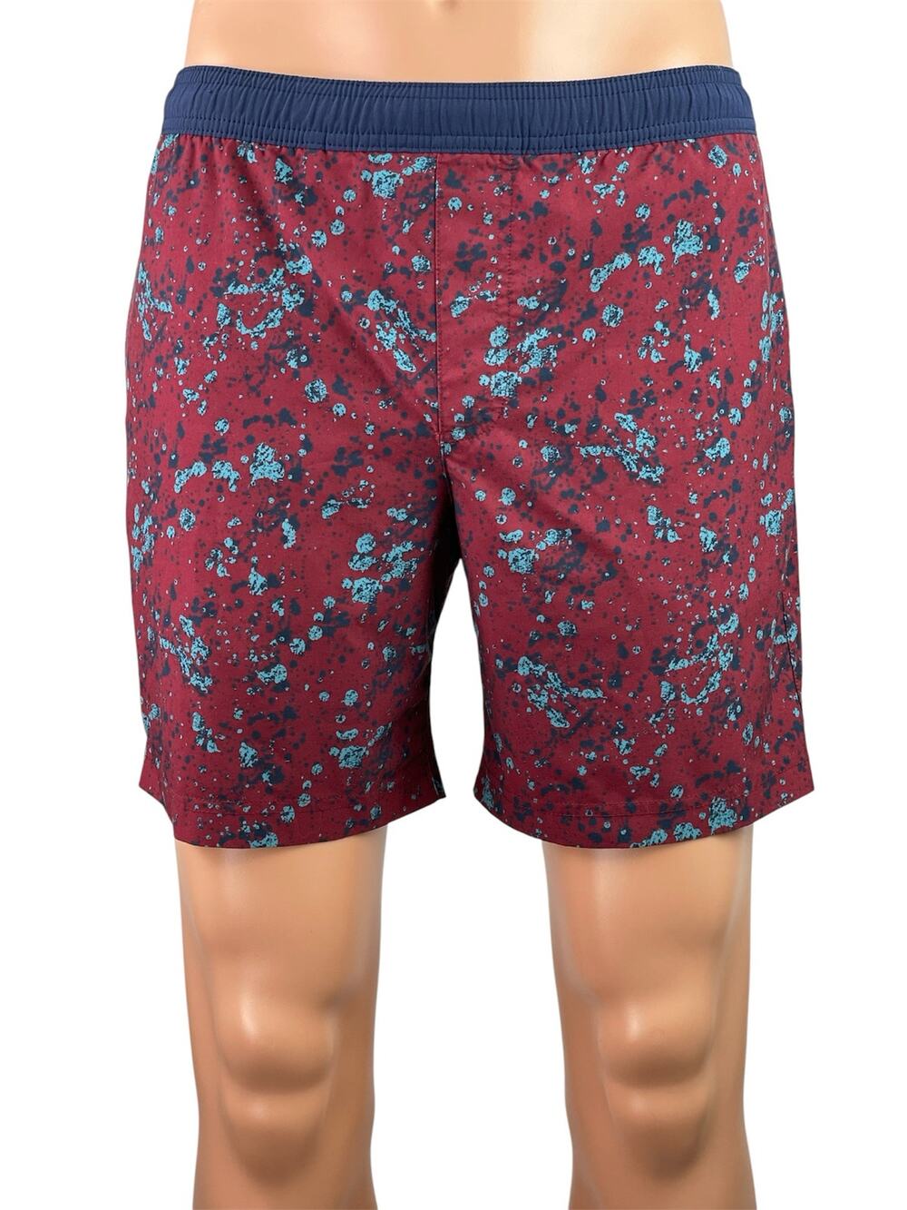Chubbies Men's Navy Red Elastic Waist Mid Rise Chino Bermuda Sweat Shorts Sz S